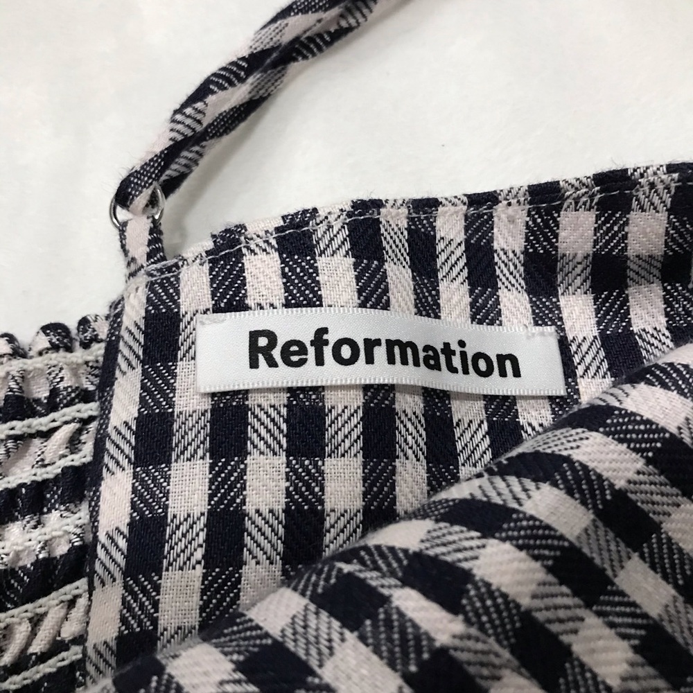Reformation Black and White Gingham Mini Dress - Picture 5 of 8